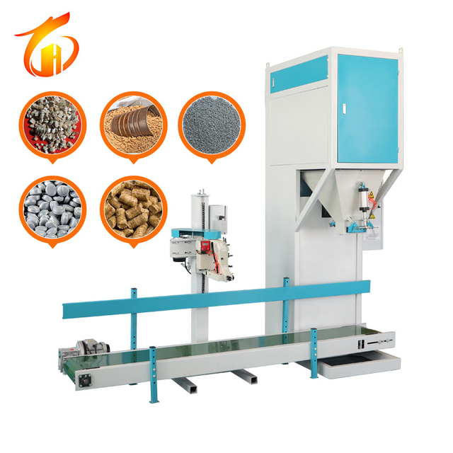 Machine Packaged Pack Maize Animal Feed Wood Pellet Seed Grain Packing Machine 30kg 25kg 50kg Multifunction bagging scale
